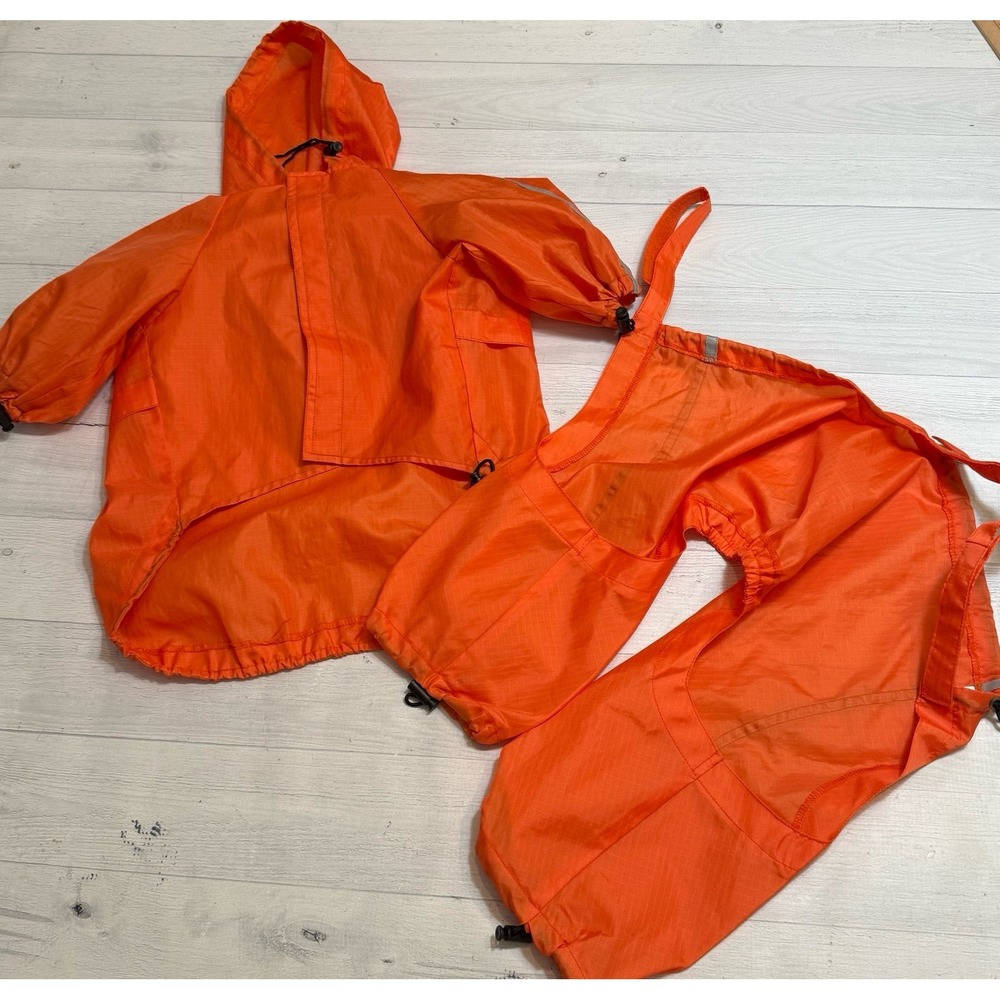 Dog rain suit two piece jacket and pants size orange 6/8